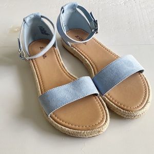 NWOT. Just Fab light blue sandal. Sz 9. Never worn.